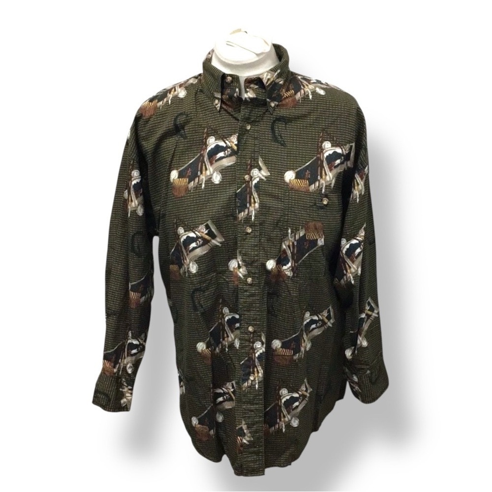 Salty Dog Gant Mens Long Sleeve Button Down Imperial Poplin Shirt VTG 90s M